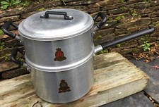 Vintage Bain Marie Pan Crown Merton Aluminium Kitchenalia England Retro 20cm D