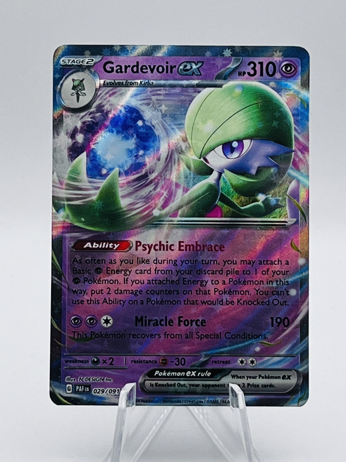 Pokémon TCG Gardevoir ex 029/091 S&V Paldean Fates Double Rare - MINT -