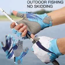 Fishing Gloves Breathable UV Sun Protective Non-Slip Cycling Half Finger Gloves