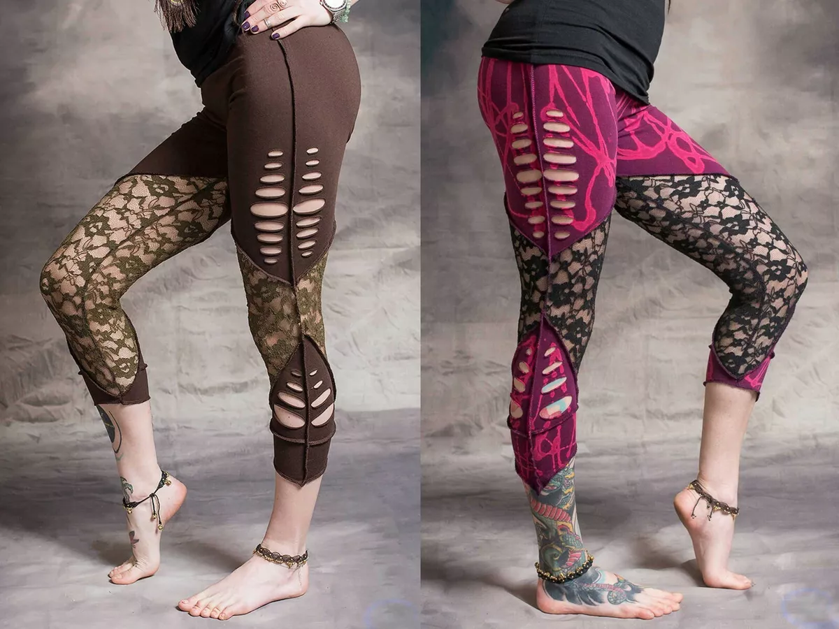 PIXIE LEGGINGS Hippy Psytrance Festival Goa Party Forest Wear One Size:  Regular