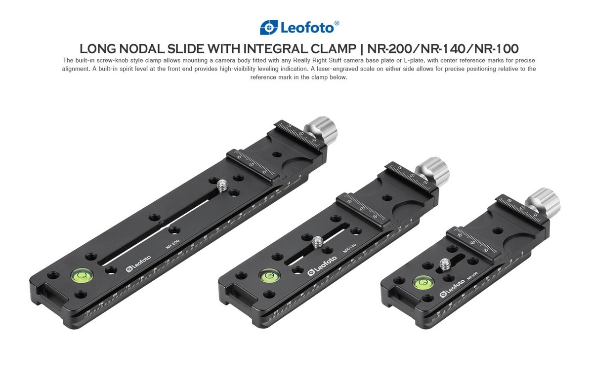 Leofoto NR-140 Nodal Slide Rail With Arca Clamp, 140mm Dual Arca Rail 1 4 Camera Screw Bubble Level