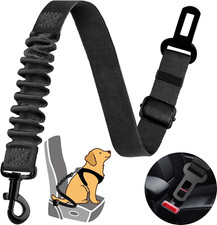 Dog Seat Belt Retractable Car Harness 1 Pack 1Pack, Black-1Pack