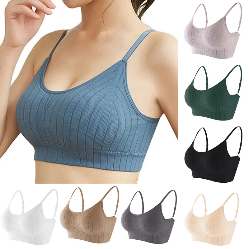 uk Womens Ladies Seamless Crop Top Comfort Bra Sports Vest Stretch