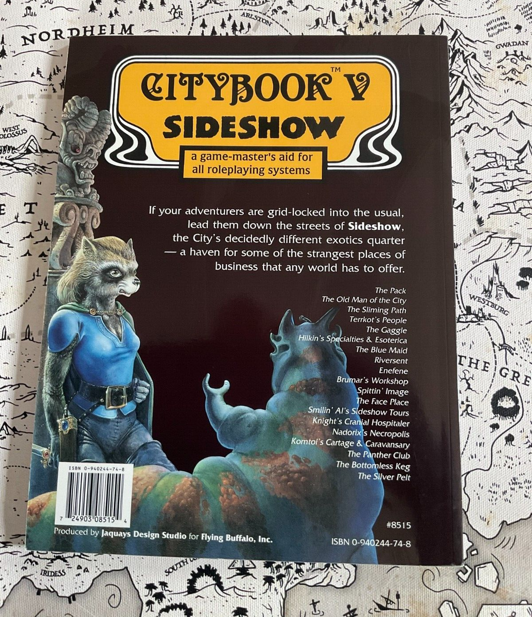 Citybook V Sideshow RPG Flying Buffalo 8515 for sale online Citybook V Sideshow RPG Flying Buffalo 8515 for sale online