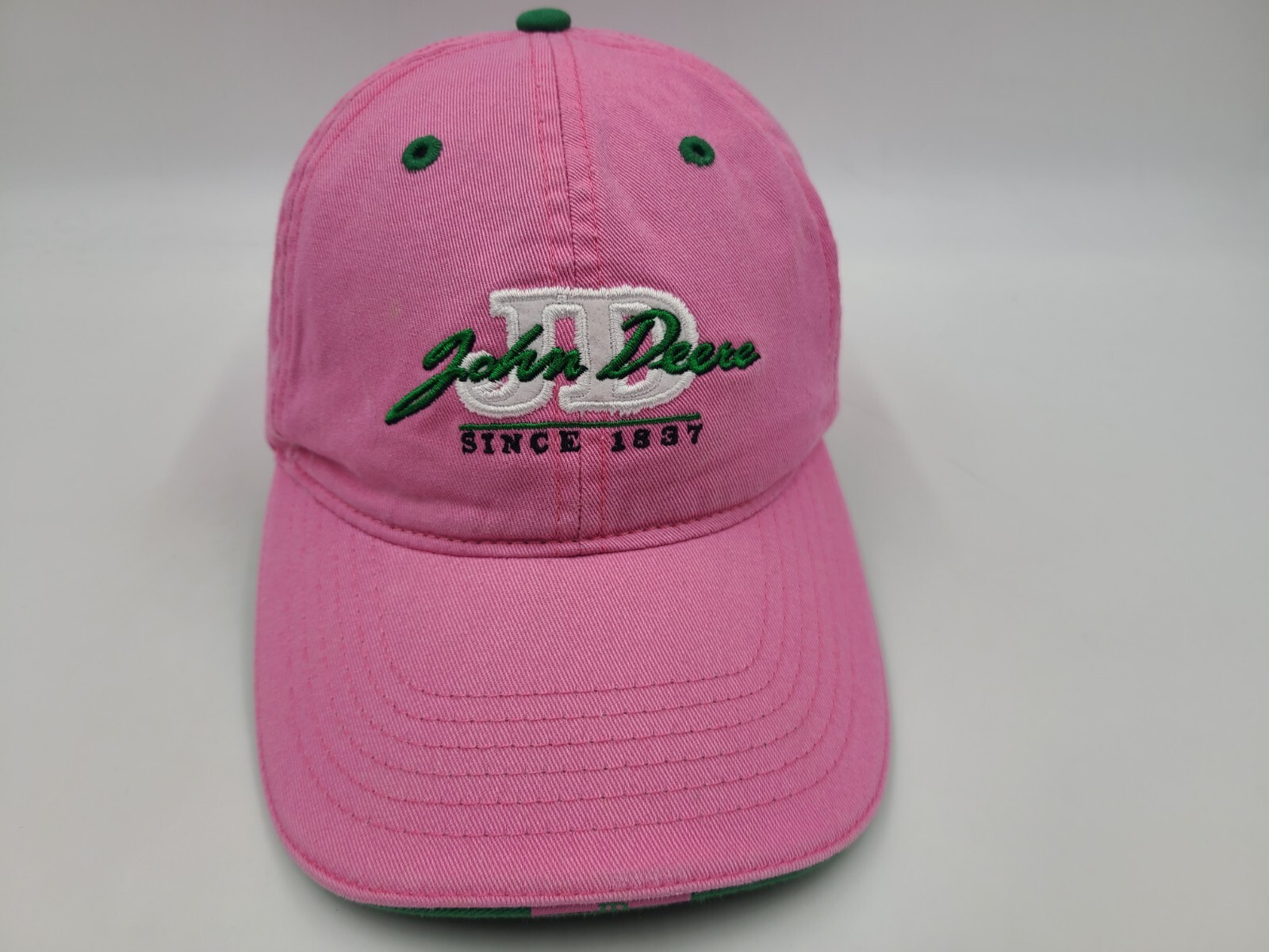 Women John Deere Since 1837 Adjustable Hat Cap Farm Baseball Outdoors Pink Green