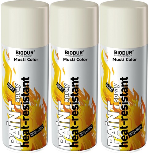 BREHMA Thermolack Silber – 3x400 Ml, Hitzebeständig Bis 600°C, Korrosionsschutz