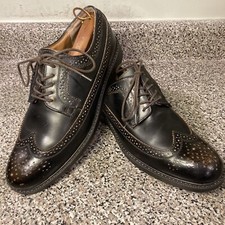 GH Bass Gus Brown Pebbled Leather Wing Tips Oxfords Sz 11M Non-Marking Sole