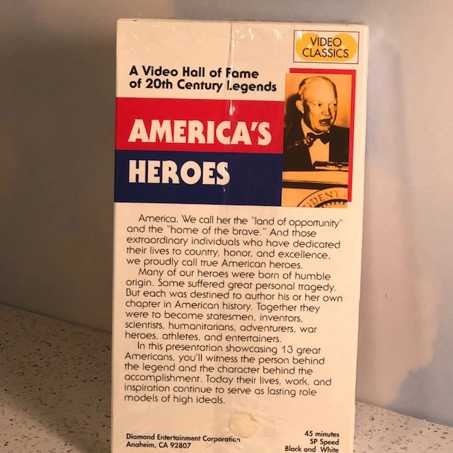 VHS AMERICAS HEROES VIDEO CLASSICS NEW NIB HALL FAME BABE RUTH JOHN KENNEDY SALK - Image 2 of 2