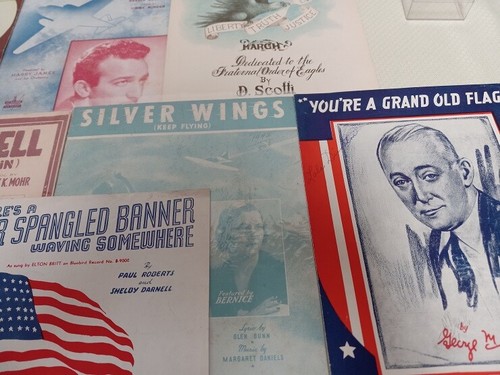 Vtg World War II lot of 9 piano Sheet Music, America, Soldiers, USA Patriotic EX - Picture 4 of 6