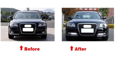 2PCS LED Daytime Running Lights For Audi A6 C6 2009-2011 – 5000K, Direct Fit