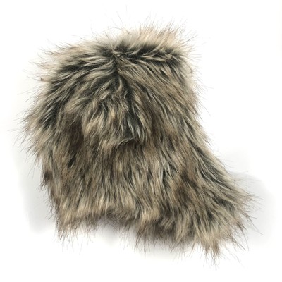 Faux Fur Grizzly Bear Hat Shaggy Ears 