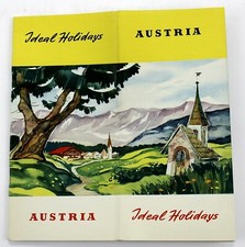 1958 Austria Ideal Holidays Foreign Travel Folding Brochure with Map Spas Resort
