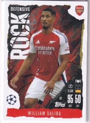 Topps Match Attax CL Extra 24/25 No. 83 William Saliba Defensive Rock