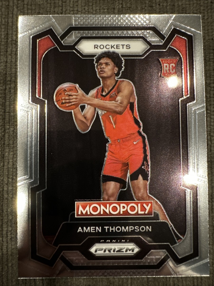 Amen Thompson 2023-24 Panini Monopoly Prizm Base Rookie RC Rockets 