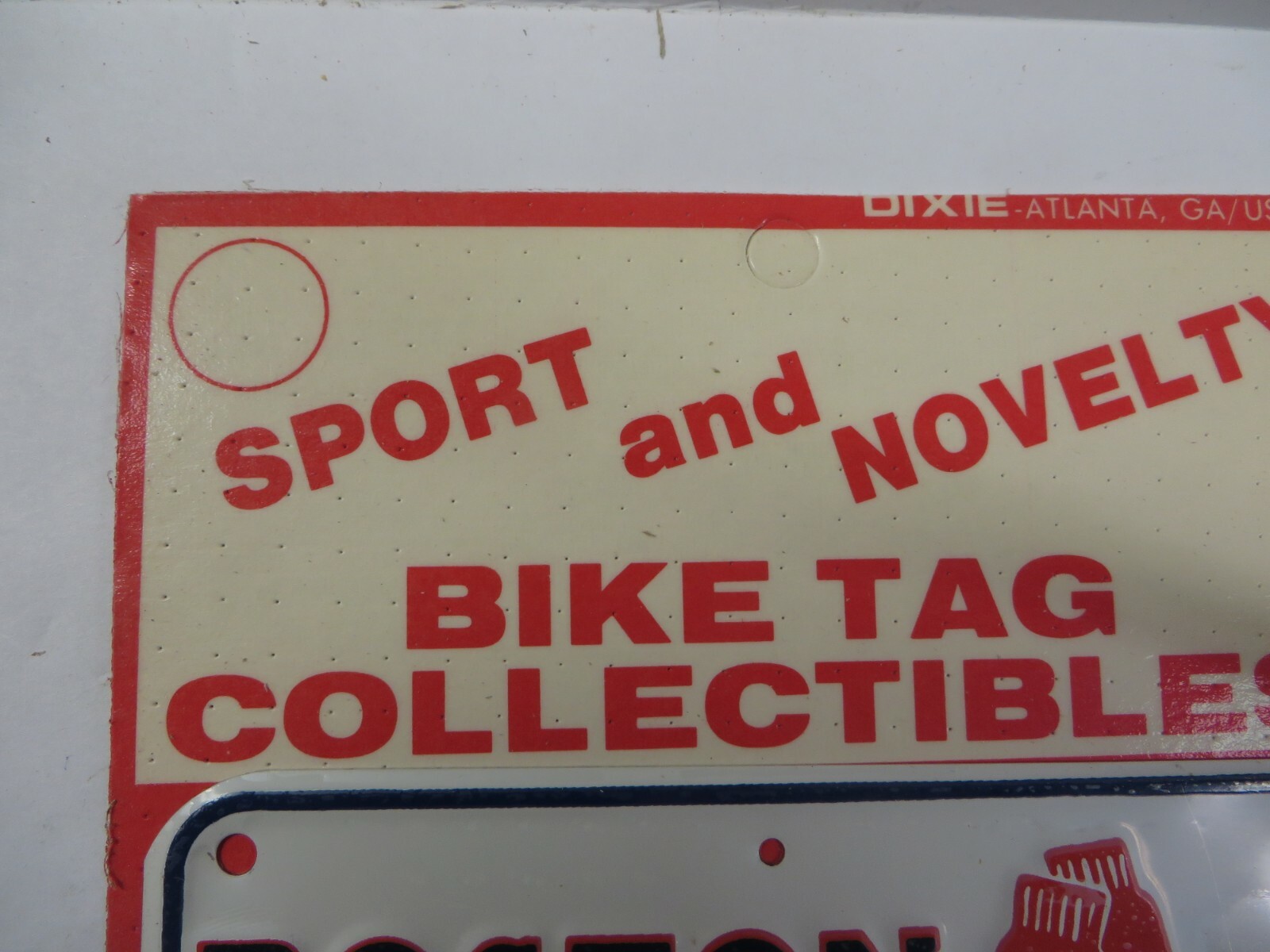 Vtg 1970's Dixie MLB Team BOSTON RED SOX Bike Tag License Plate Bicycle