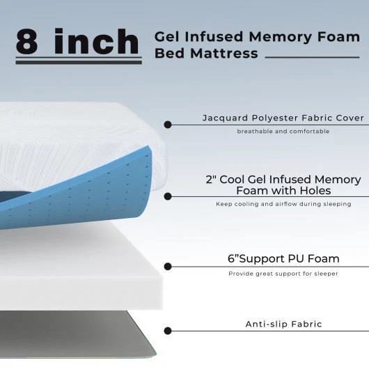 Gel infused online memory foam mattress