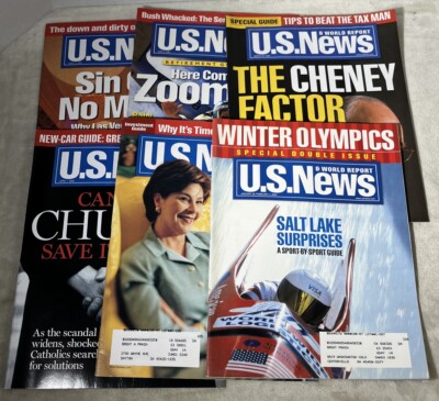 US News & World Report Magazine Lot Of 6 Magazines 2001 2002 Cheney Olympics A1
