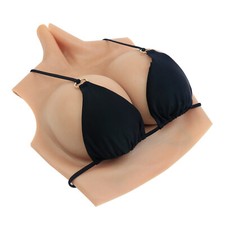 Roanyer Silicone Breast Forms Fake Boobs Breastplate for Crossdresser CDEGHS Cup