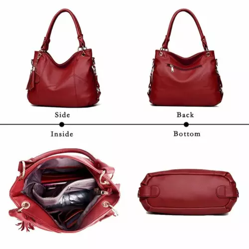 Women Genuine Leather Shoulder Bags Handbag Vintage Ladies Messenger Crossbody - Picture 5 of 26