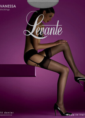 Levante Vanessa Matte Sheer 15den Stockings to wear with Suspender MADE IN ITALY
