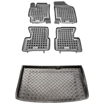 RX10020721-1 Satz Fußmatten und PE Kofferraumwanne für Kia RIO II 2005-2011 Hatc