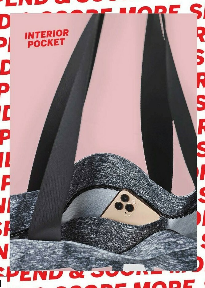 Borsa Weekender Victoria's Secret Pink Grigia E Rosa - Nuova Con Etichette, Grande