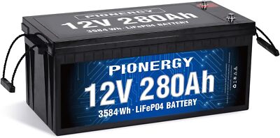 12V 280Ah LiFePO4 Lithium Battery Deep Cycle 1C Rated For RV Solar Off-grid Temp
