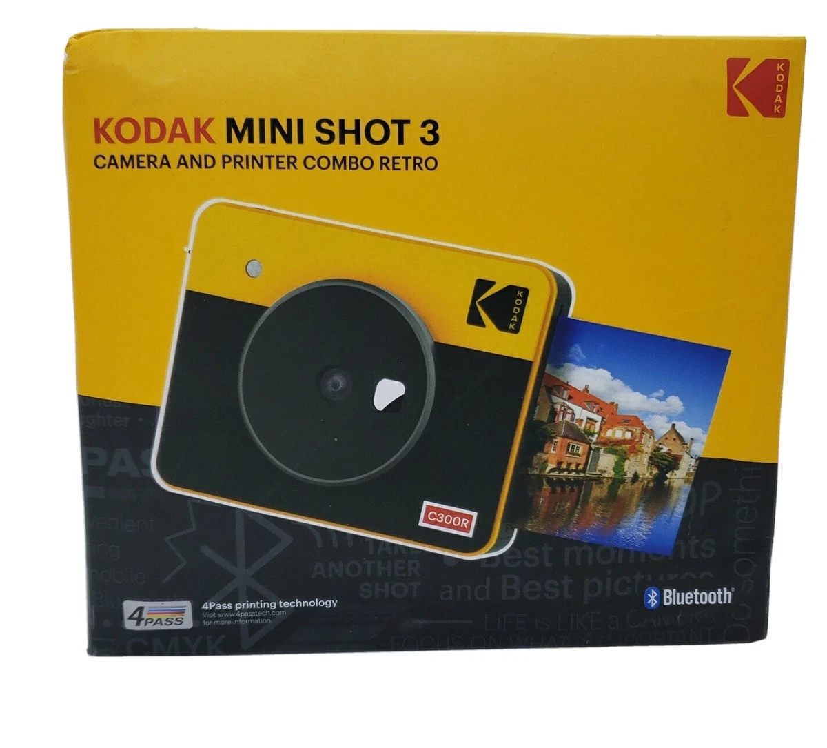 KODAK Mini Shot 3 Retro 4PASS 2-in-1 Instant Camera and Photo Printer –  Kodak Photo Printer