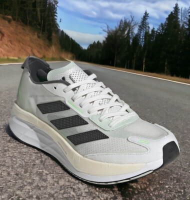 Adidas Adizero Boston 11 Marathon Run 26.2 Race Shoes Off White Mens Size 11 NEW