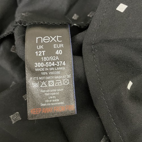 NEXT Dress Size UK 12 Black White Tall Drawstring Waist Knee Length Mono - Picture 13 of 13