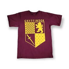 HARRY POTTER GRYFFINDOR Crest Short Sleeve Burgundy T-Shirt Adult Size Small