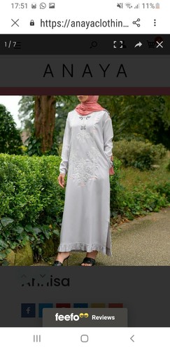 Anaya Grey Abaya Kaftan Kameez size 