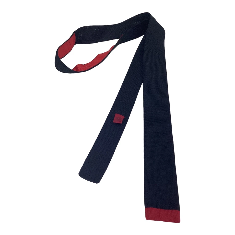 Corbata tejida a mano de poliéster negra ALFANI con: 2" EX ESTADO Foto 3 de 4