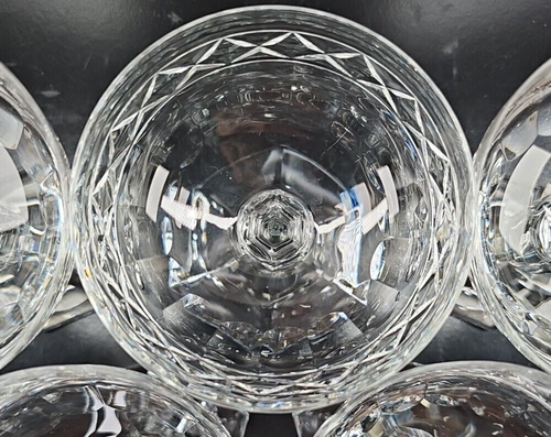 (5) Villeroy & Boch Basketweave Champagne Glasses Set Crystal Clear Cut Etch Lot - Picture 13 of 24
