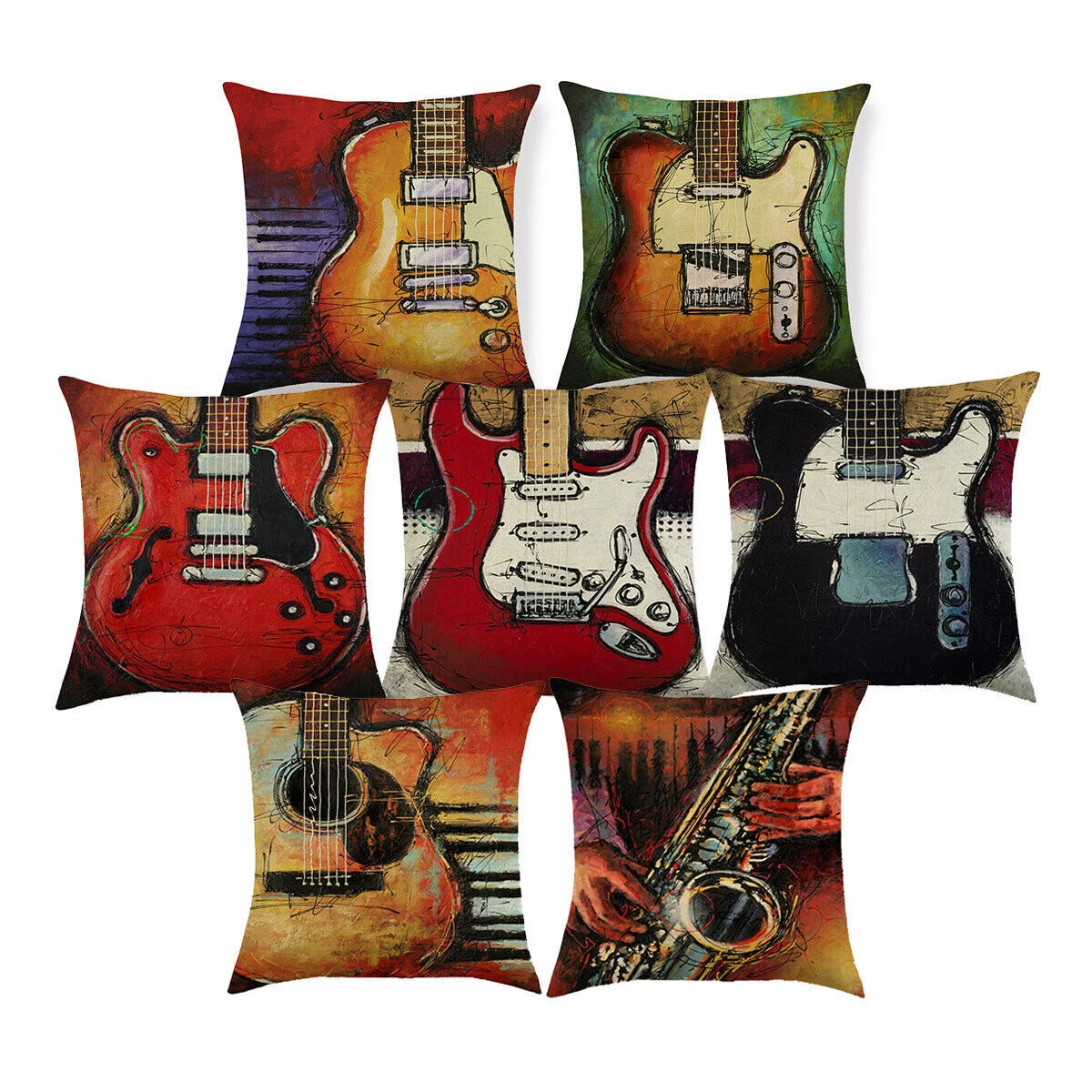 Guitar pillow cases sales