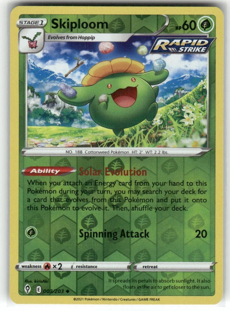 Skiploom 003/203 Evolving Skies Reverse Holo Pokemon TCG