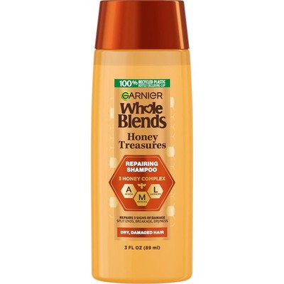 Garnier Whole Blends Honey Treasures Repairing Shampoo, for Dry, Damaged 3 Fl Oz