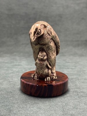 ANTARCTIC SPRING PENGUINS BRONZE SCULPTURE ART DECO BIRD STATUE FIGURINE