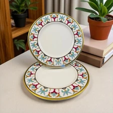Lenox Grand Tier Tosca Lunch Plates Set of 2 9” Floral Scrolls Gold Trim