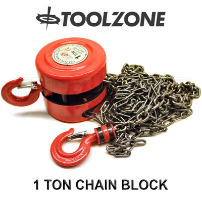 Toolzone 1 Tonne Kettenblock & Tackle Motor Hebezeug Riemenscheibe Seilwinde TD050