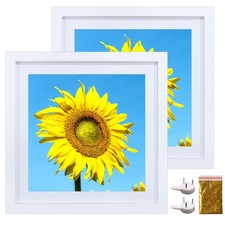 2 Pack 12x12 Picture Frame Mat to 10x10 Solid Wood Diamond Art Painting Frame...