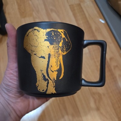 Starbucks   2016 Coffee Black Gold Elephant KENYA 14oz Collectors Mug Excellent