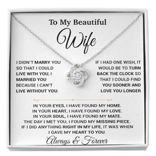 To My Wife Necklace, Christmas Gifts For Women, Anniversary Gift For Wife