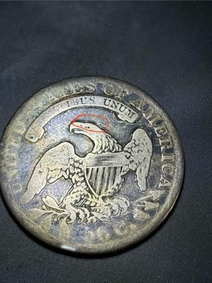 1832 Capped Bust Half Dollar ERROR COIN Small Lettered Edge Double Dye Eagle