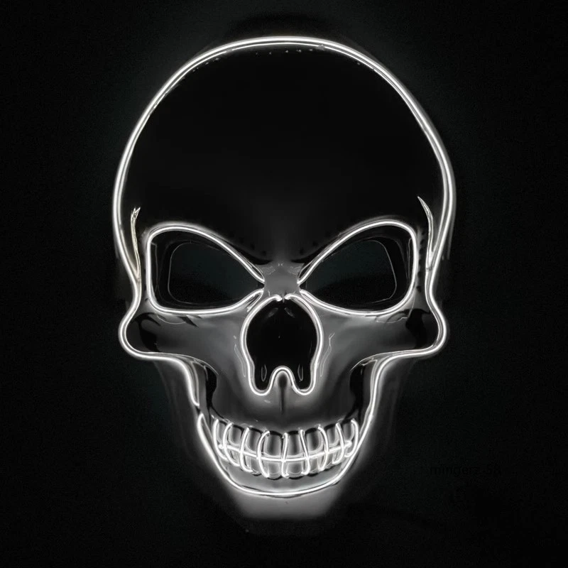 Máscara LED Calavera Purga Iluminar Disfraz Rave Juegos con disfraces Halloween Fiesta Regalo Utilería Juguete Foto 3 de 4