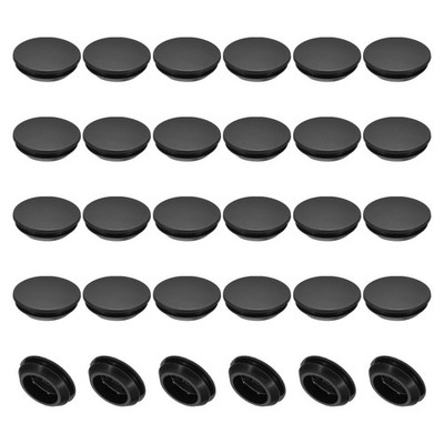 22mm Diameter Silicone Round Snap, 30 Pcs Furniture Hole Plug, Black
