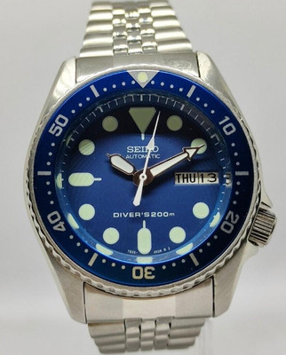 SEIKO Diver 7S26 0010 Automatic Watch Blue Dial 20cm 7.87in