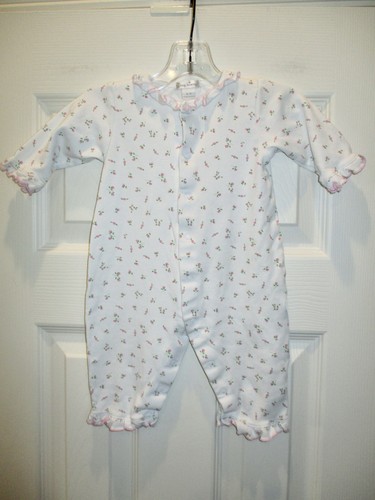 Kissy Kissy 6-9 Monate weiß Schlafanzug Strampler rosa Rosen Baby Mädchen