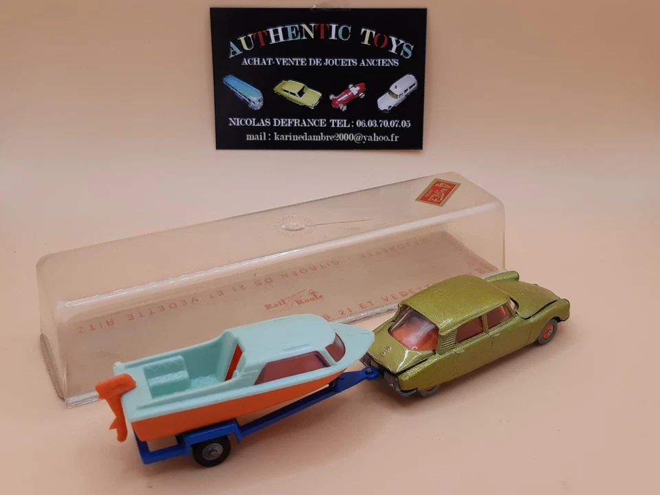 JOUET ANCIEN MAJORETTE RAIL ROUTE CITROEN DS 21 AVEC VEDETTE RITZ N°214 + BOITE - Photo 2/4