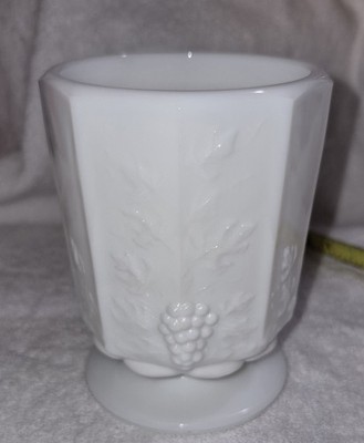 Westmoreland Milk Glass Vintage Footed Sugar Bowl 4'' Tall Grape Pattern